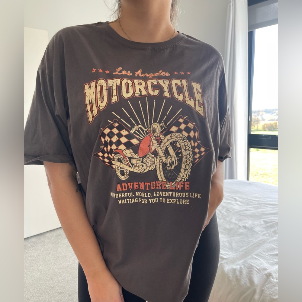 Motorcycle Graphic Oversized Tee